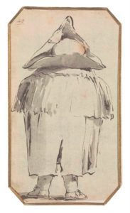 1 - Giambattista Tiepolo, Personaggio di schiena con tricorno e veste lunga- Vicenza, Musei Civici, Pinacoteca di Palazzo Chiericati