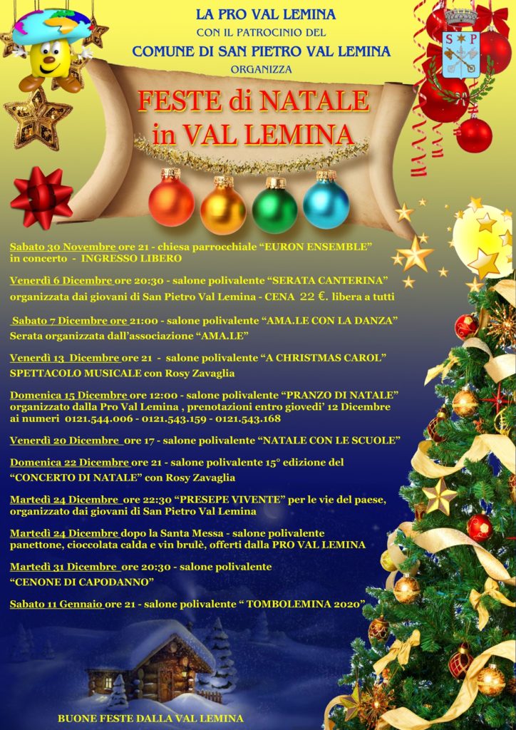 Poesie Di Natale 2020.Pineroloplay It Tante Feste Di Natale 2019 A San Pietro Val Lemina Dal 30 12